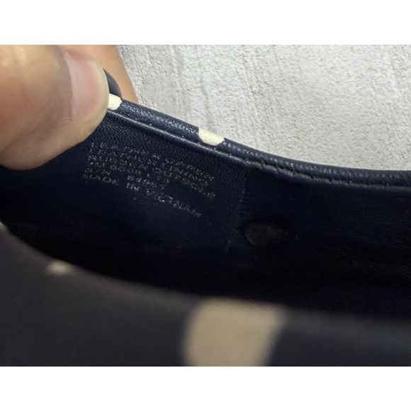 Tory Burch Ballet Flats Womens 7 Navy Polka Dot Leather Logo Round Toe Slip On - Picture 12 of 14